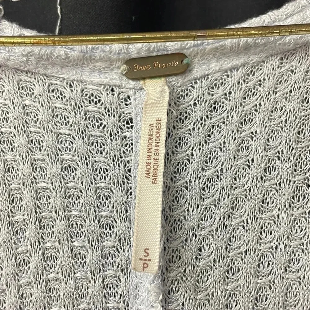 Light Blue Waffled Free People Top S‎